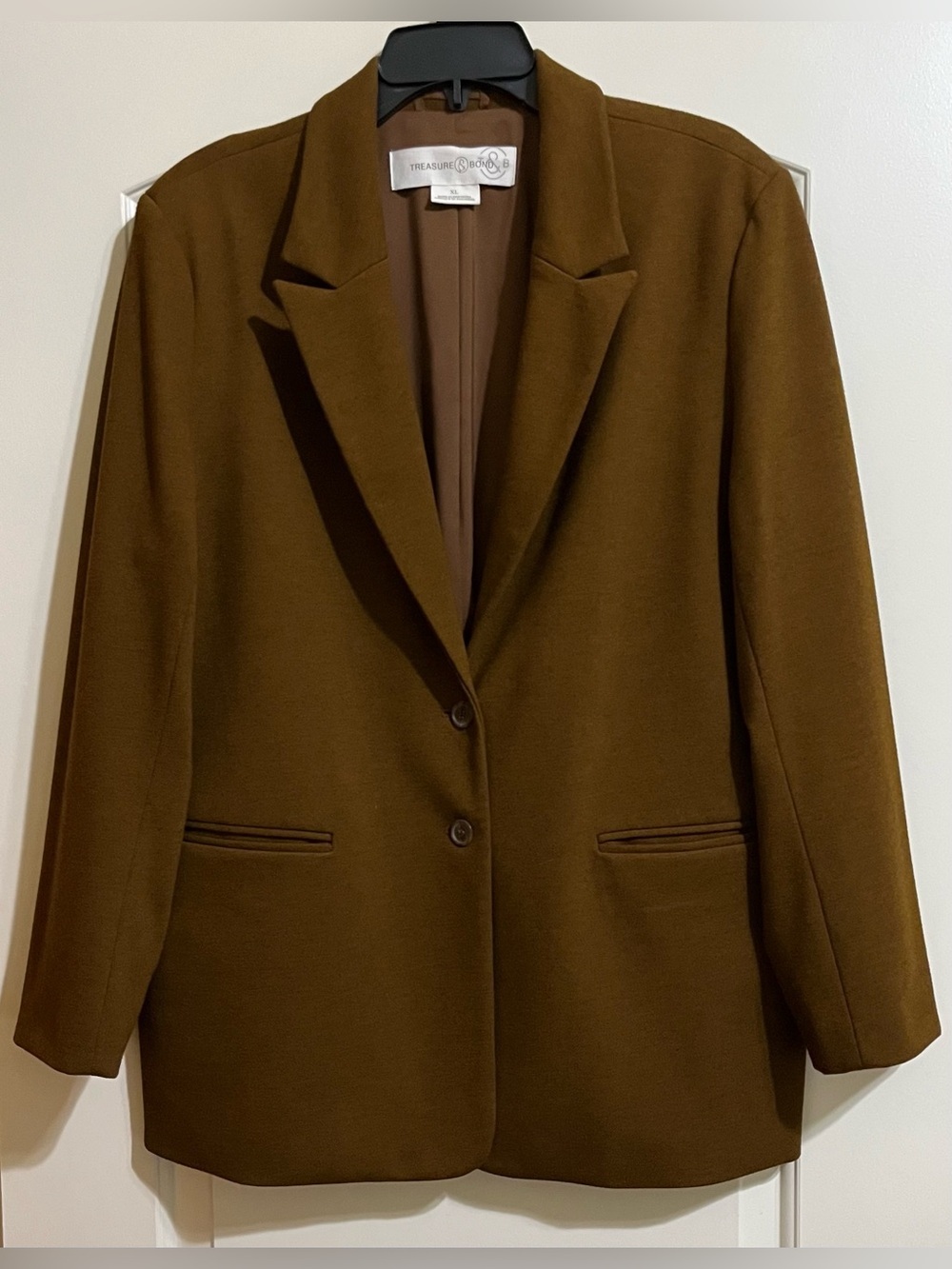 Treasure & Bond Women's Brown Single Breasted Blazer Jacket XL